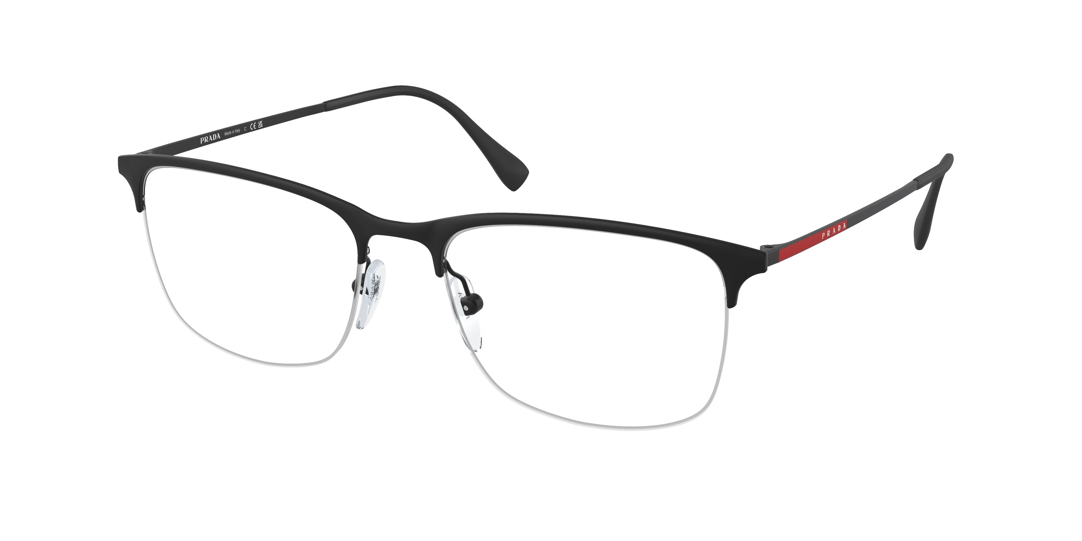 Prada Linea Rossa LIFESTYLE PS54IV Rectangle Eyeglasses  DG01O1-Rubber Black 55-145-18 - Color Map Black