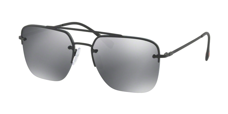 Prada Linea Rossa LIFESTYLE PS54SS Irregular Sunglasses  DG05L0-BLACK RUBBER 59-16-140 - Color Map black