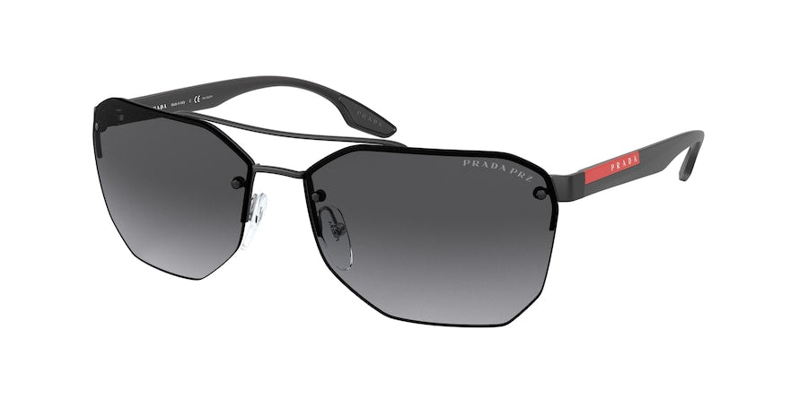 Prada Linea Rossa PS54VS Irregular Sunglasses  1BO5W1-MATTE BLACK 63-15-140 - Color Map black