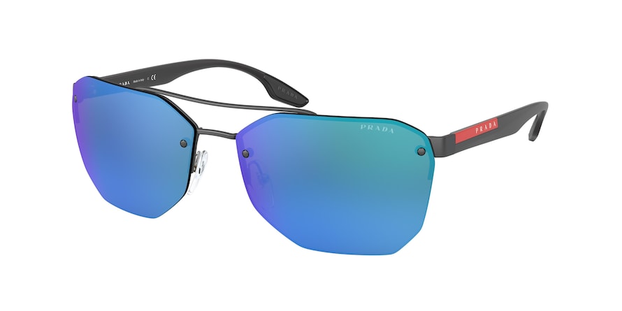 Prada Linea Rossa PS54VS Irregular Sunglasses  7CQ5M2-MATTE GUNMETAL 63-15-140 - Color Map gunmetal