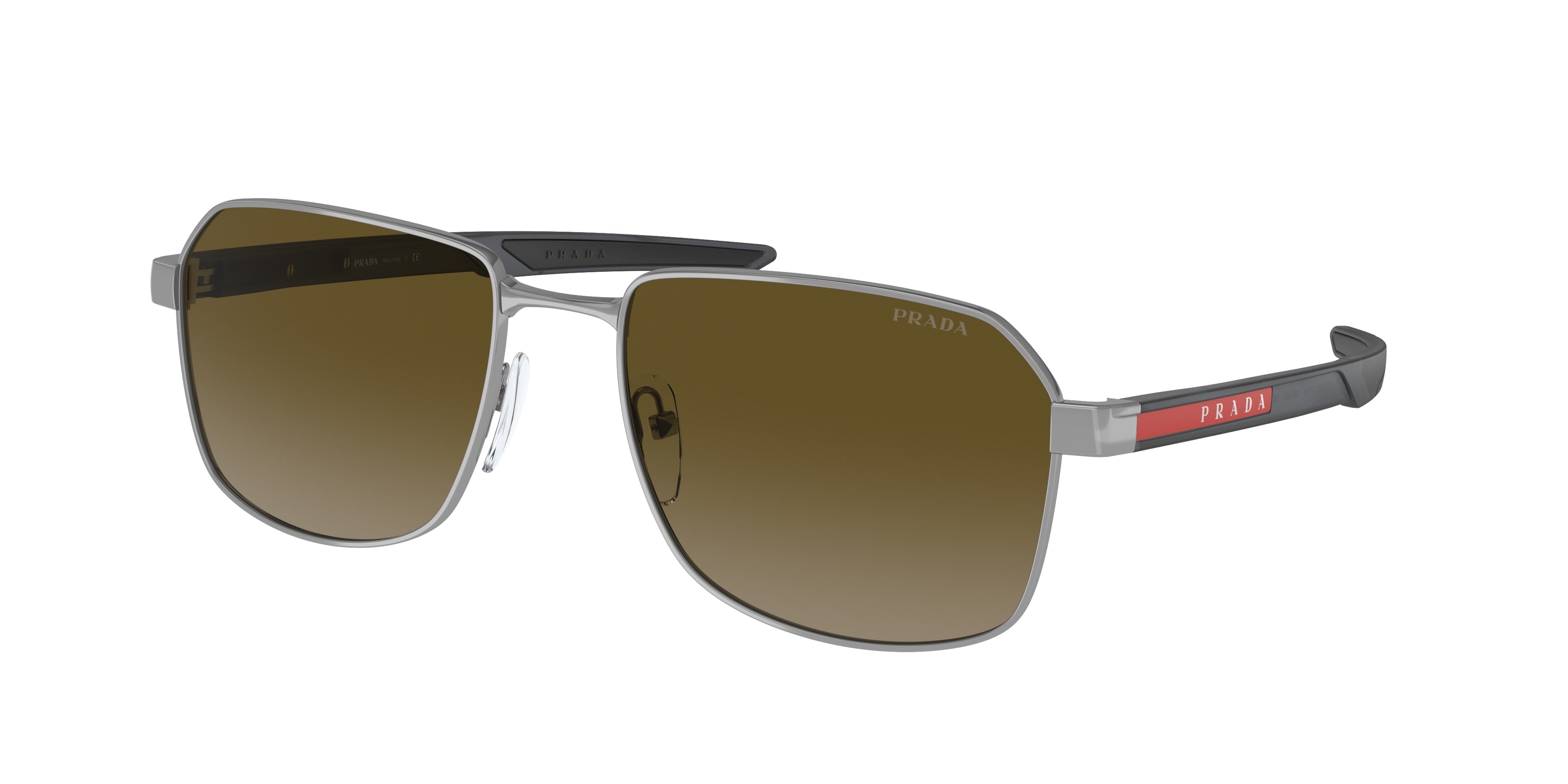 Prada Linea Rossa PS54WS Rectangle Sunglasses  5AV04G-Gunmetal 57-140-18 - Color Map Grey