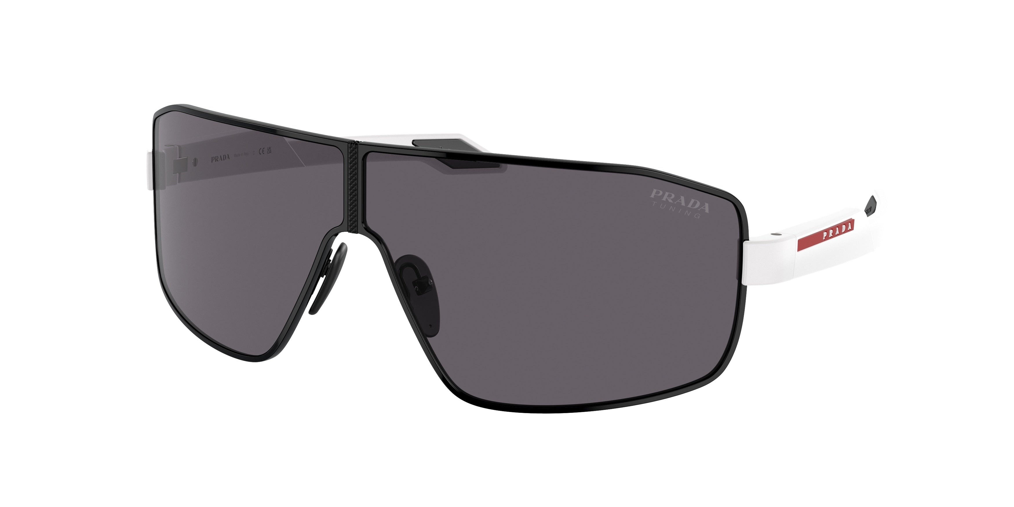 Prada Linea Rossa PS54YS Irregular Sunglasses  1AB01V-Black 73-125-3 - Color Map Black