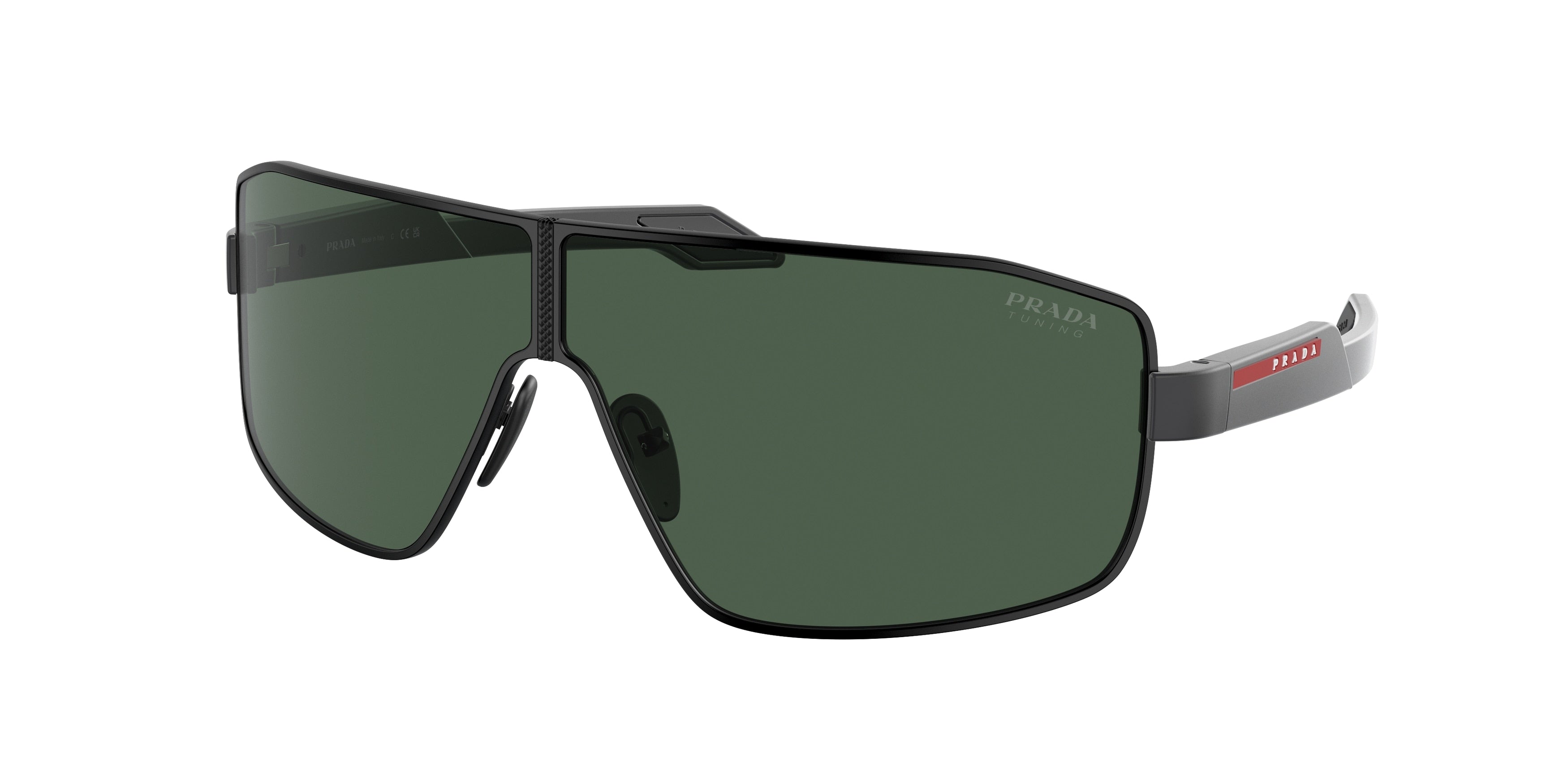 Prada Linea Rossa PS54YS Irregular Sunglasses  1BO06U-Matte Black 73-125-3 - Color Map Black
