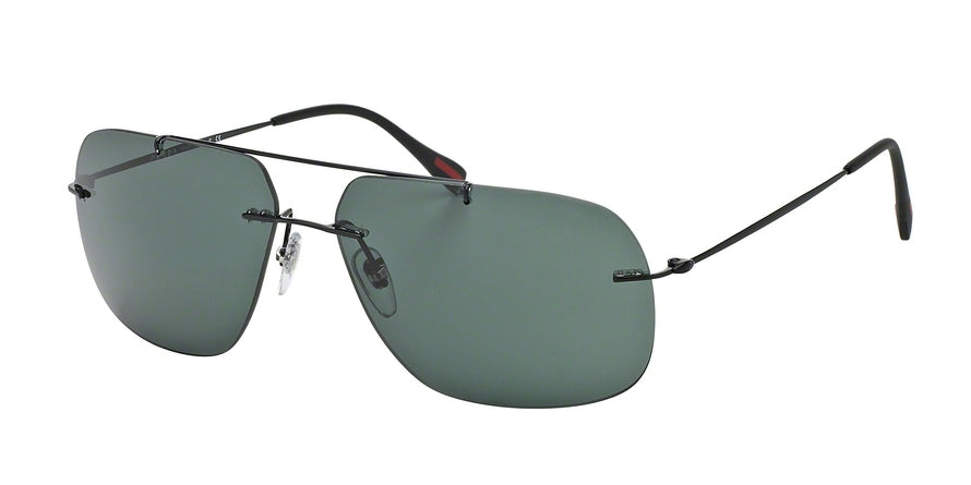 Prada Linea Rossa PS55PS Rectangle Sunglasses  7AX3O1-BLACK 63-14-140 - Color Map black