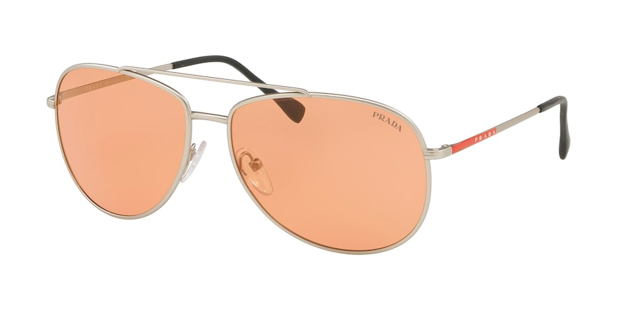 Prada Linea Rossa LIFESTYLE PS55US Pilot Sunglasses  QFP291-SILVER RUBBER 61-15-145 - Color Map silver