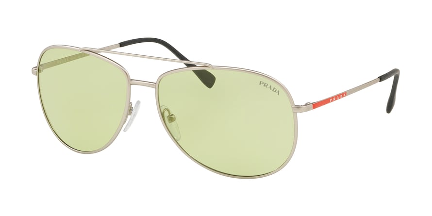 Prada Linea Rossa LIFESTYLE PS55US Pilot Sunglasses  QFP348-SILVER RUBBER 61-15-145 - Color Map silver
