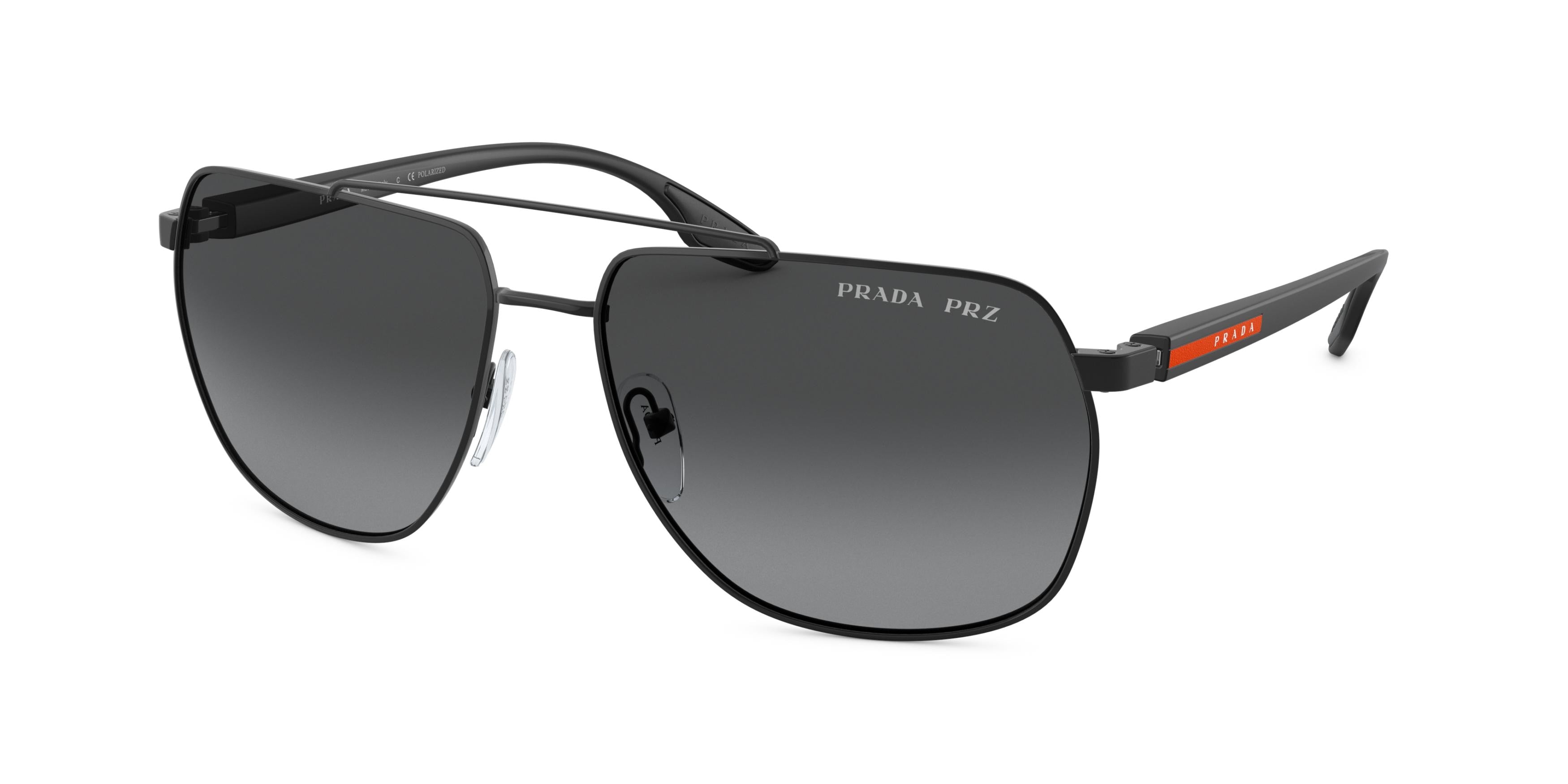 Prada Linea Rossa PS55VS Irregular Sunglasses  1BO5W1-Matte Black 62-145-16 - Color Map Black