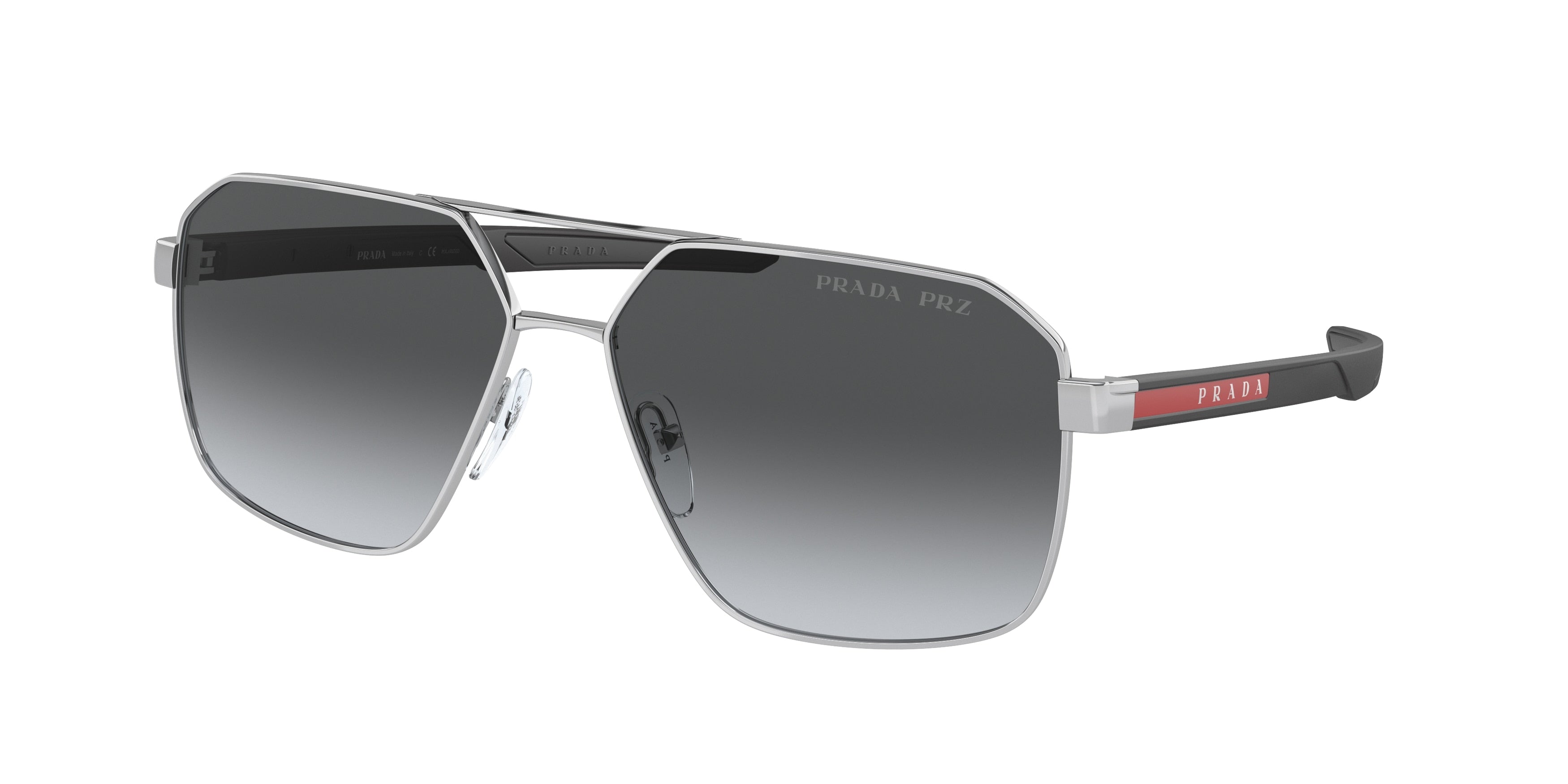 Prada Linea Rossa PS55WS Irregular Sunglasses  1BC06G-Silver 59-140-14 - Color Map Silver