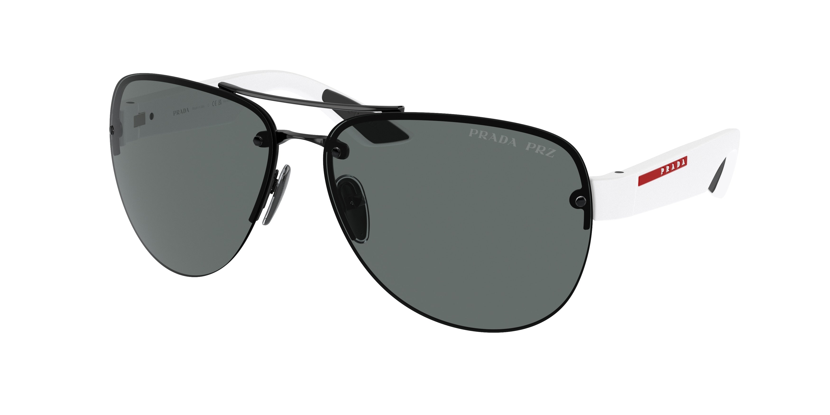 Prada Linea Rossa PS55YS Pilot Sunglasses  1AB02G-Black 64-135-14 - Color Map Black