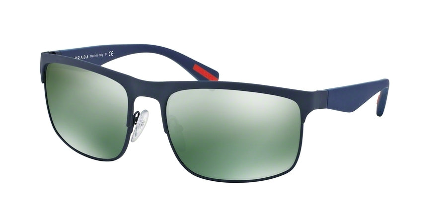 Prada Linea Rossa RUBBERMAX PS56PS Rectangle Sunglasses  TFY3C0-BLUE RUBBER 60-18-135 - Color Map blue