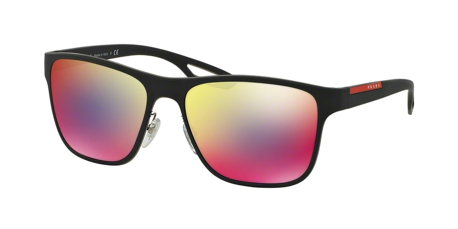 Prada Linea Rossa LJ SILVER PS56QS Square Sunglasses  TFY9Q1-BLUE RUBBER 56-18-140 - Color Map blue