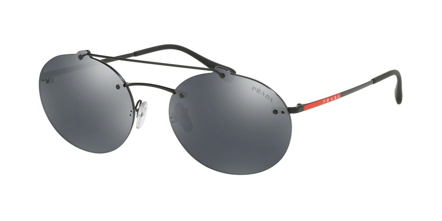 Prada Linea Rossa LIFESTYLE PS56TS Oval Sunglasses  1AB5L0-BLACK 55-18-145 - Color Map black