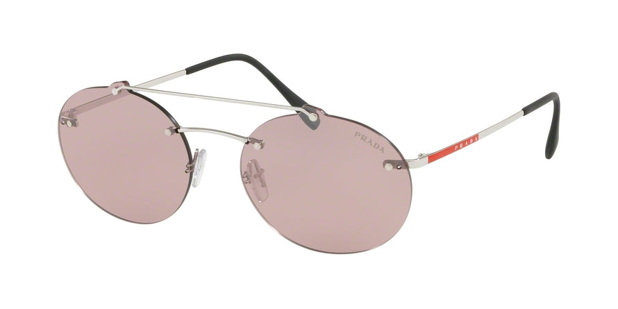 Prada Linea Rossa LIFESTYLE PS56TS Oval Sunglasses  1BC214-SILVER 55-18-145 - Color Map silver