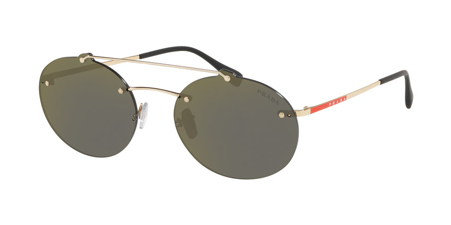 Prada Linea Rossa LIFESTYLE PS56TS Oval Sunglasses  ZVN4L0-PALE GOLD 55-18-145 - Color Map gold