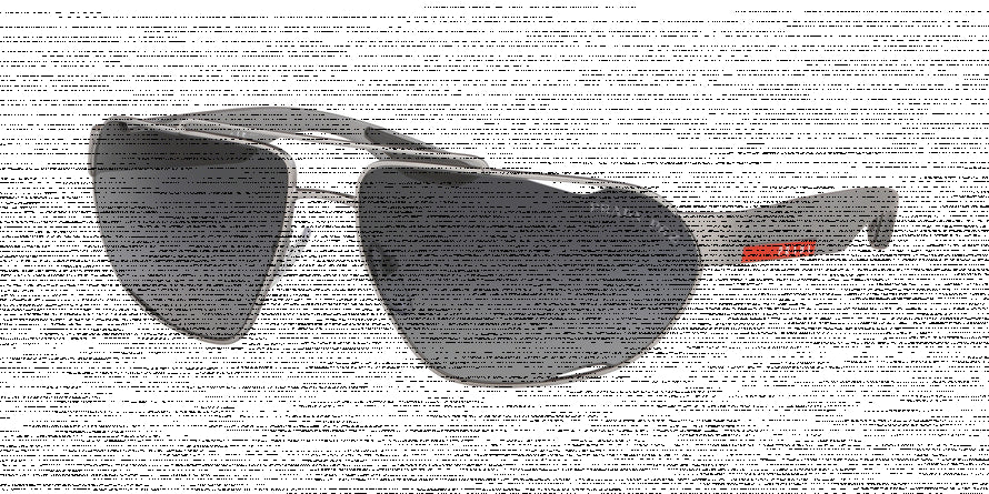 Prada Linea Rossa ACTIVE PS56US Irregular Sunglasses  4495W1-DARK GREY METAL RUBBER 66-15-130 - Color Map grey