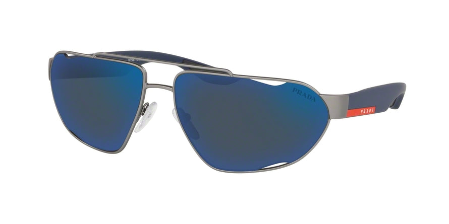 Prada Linea Rossa ACTIVE PS56US Irregular Sunglasses  DG1387-GUNMETAL RUBBER 66-15-130 - Color Map gunmetal