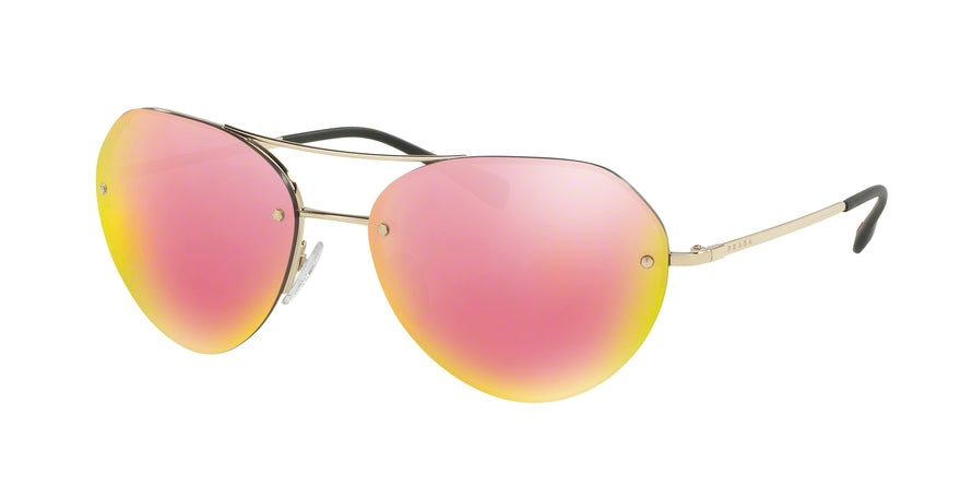 Prada Linea Rossa PS57RS Irregular Sunglasses  ZVN5L2-PALE GOLD 59-16-135 - Color Map gold