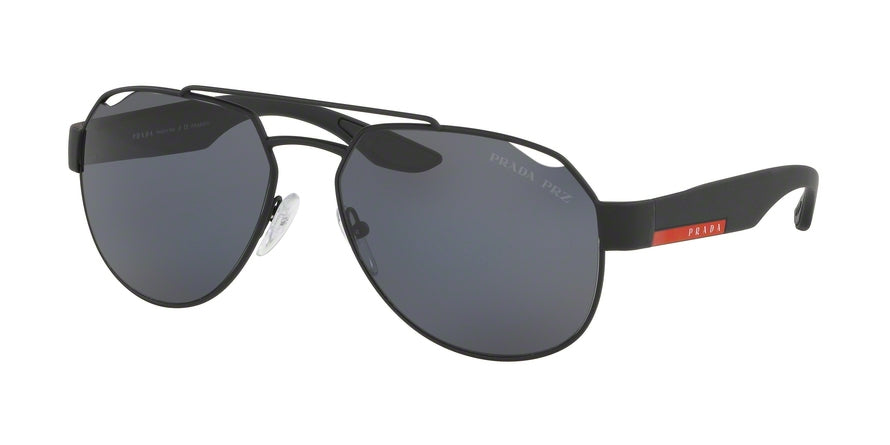 Prada Linea Rossa LIFESTYLE PS57US Irregular Sunglasses  DG05Z1-BLACK RUBBER 59-15-140 - Color Map black