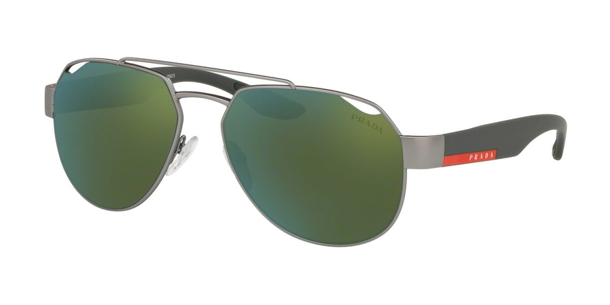Prada Linea Rossa LIFESTYLE PS57US Irregular Sunglasses  DG13C0-GUNMETAL RUBBER 59-15-140 - Color Map gunmetal