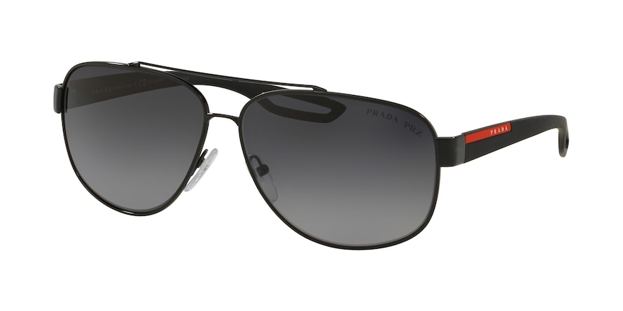Prada Linea Rossa ACTIVE PS58QS Rectangle Sunglasses  1AB5W1-BLACK 63-12-140 - Color Map black