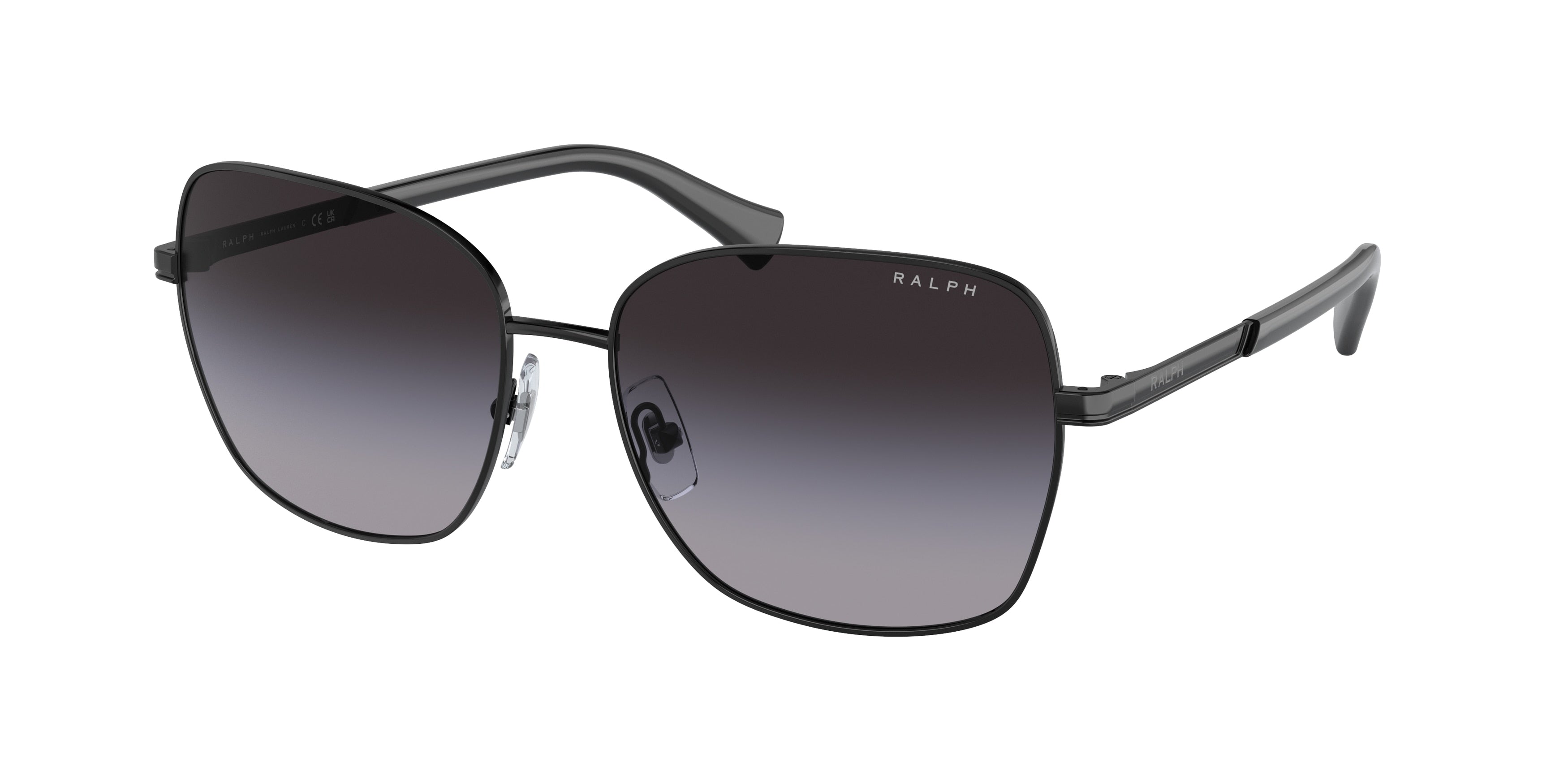 Ralph RA4141 Rectangle Sunglasses  90038G-Shiny Black 58-145-16 - Color Map Black
