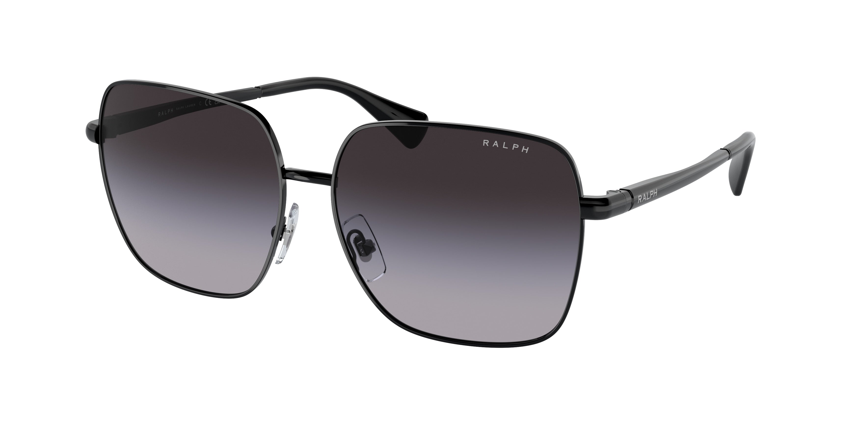 Ralph RA4142 Square Sunglasses  90038G-Shiny Black 59-145-15 - Color Map Black