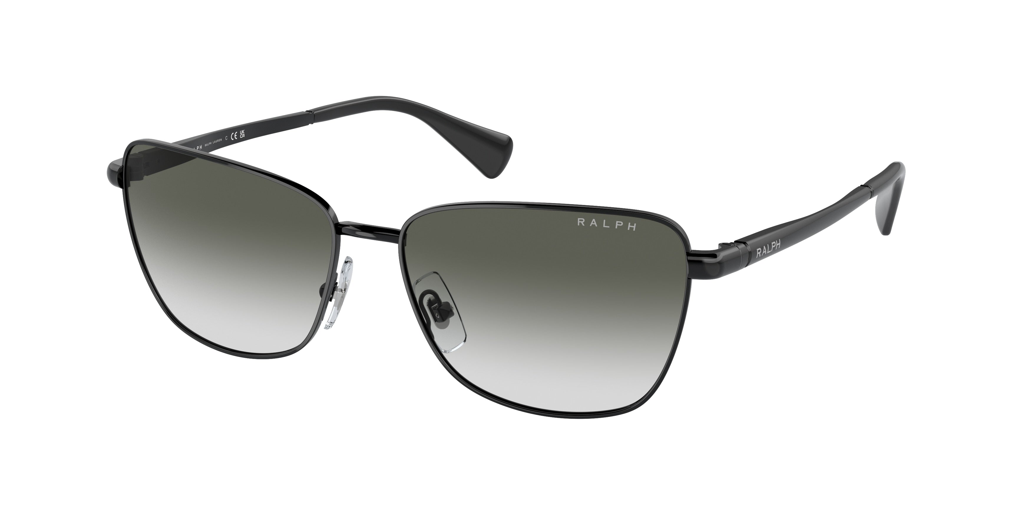 Ralph RA4143 Butterfly Sunglasses  90038E-Shiny Black 57-145-15 - Color Map Black