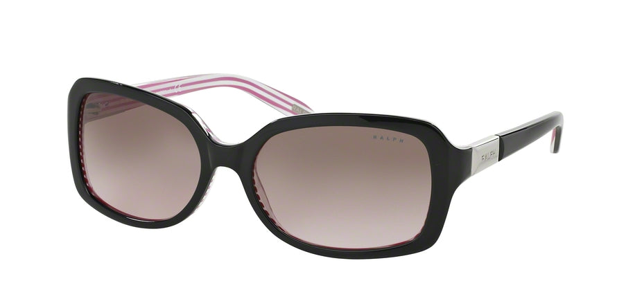 Ralph RA5130 Rectangle Sunglasses  109214-BLACK/PINK STRIPE 58-16-135 - Color Map black