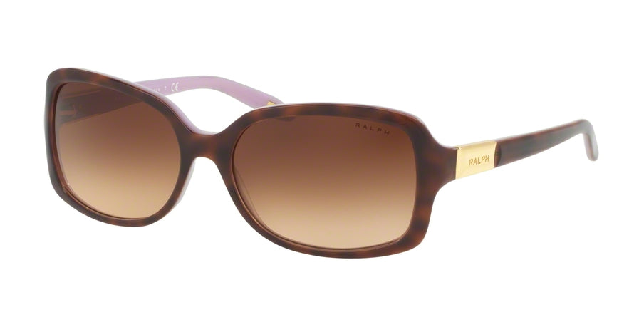 Ralph RA5130 Rectangle Sunglasses  159613-SHINY DARK HAVANA ON VIOLET 58-16-135 - Color Map havana