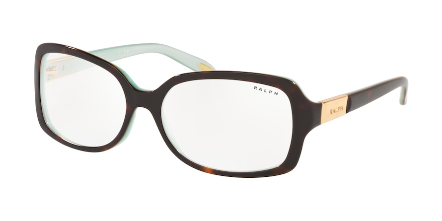 Ralph RA5130 Rectangle Sunglasses  601/SB-SHINY HAVANA ON AQUAMARINE 58-16-135 - Color Map green