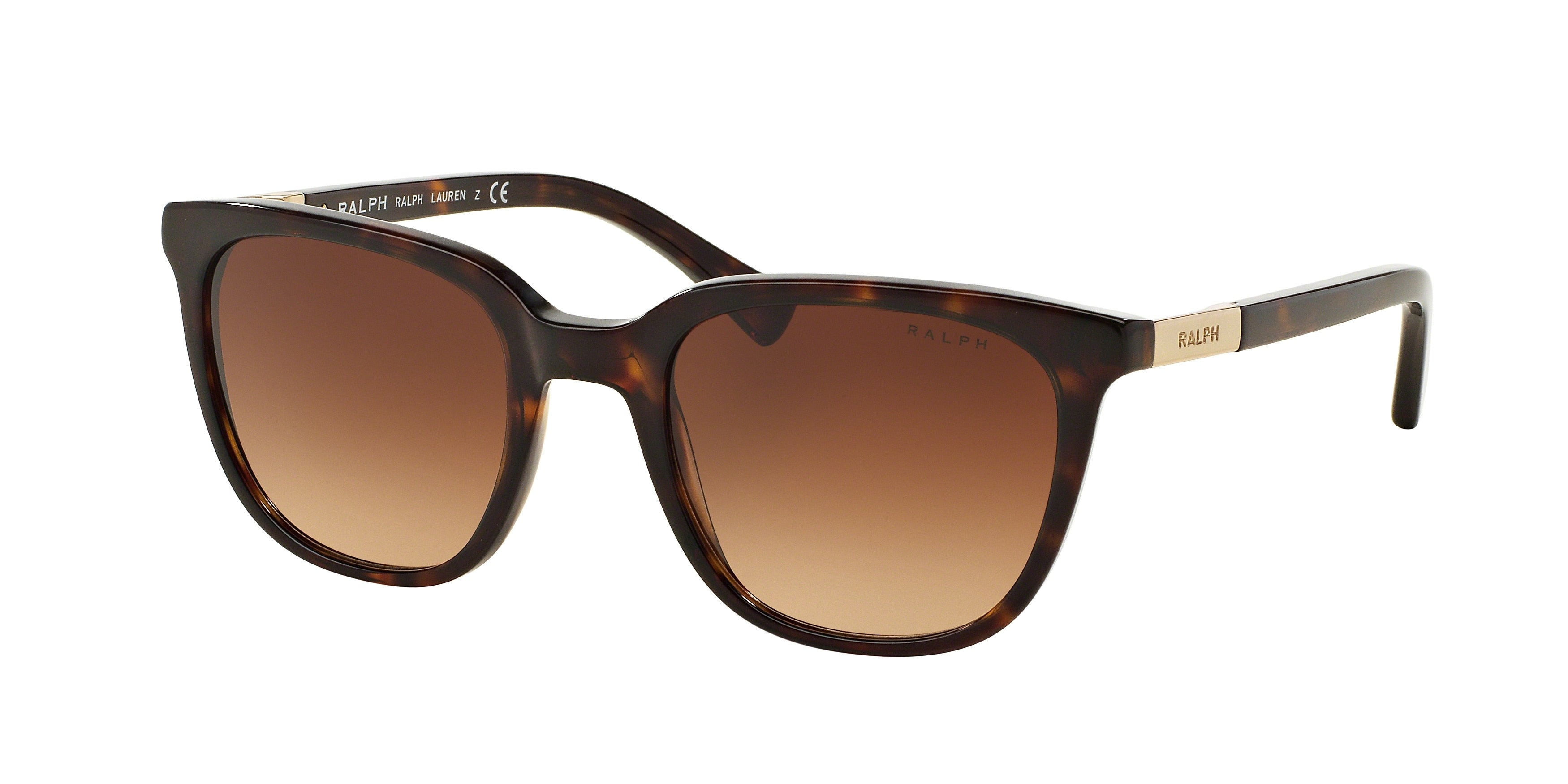 Ralph RA5206 Rectangle Sunglasses  137813-Shiny Dark Havana 51-135-20 - Color Map Brown