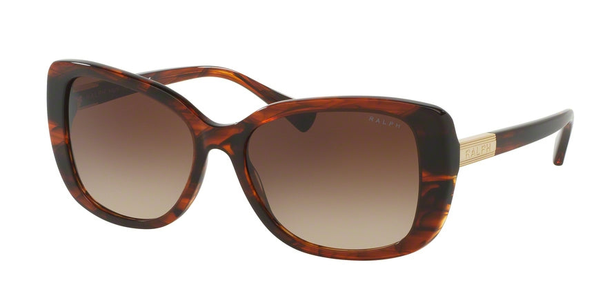 Ralph RA5223 Rectangle Sunglasses  162513-STRIATED BROWN 57-16-140 - Color Map brown