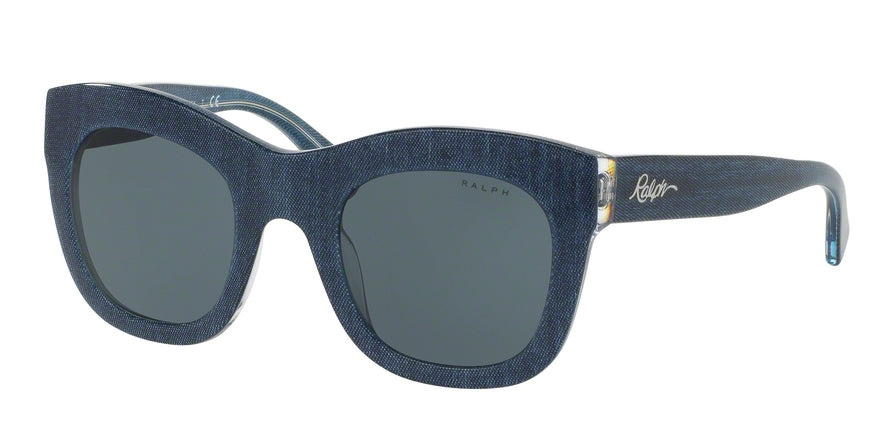 Ralph RA5225 Square Sunglasses  163087-BLUE DENIM CRYSTAL 49-24-140 - Color Map blue