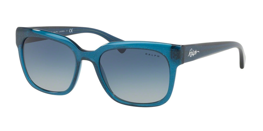 Ralph RA5240 Rectangle Sunglasses  56794L-SHINY BLUE GLITTER 55-18-140 - Color Map blue