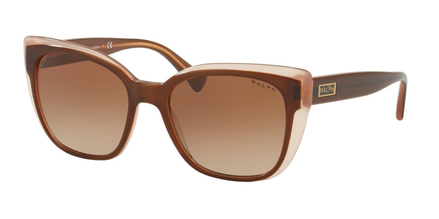 Ralph RA5242 Square Sunglasses  568413-SHINY TOP BROWN ON CARAMEL 55-18-140 - Color Map brown