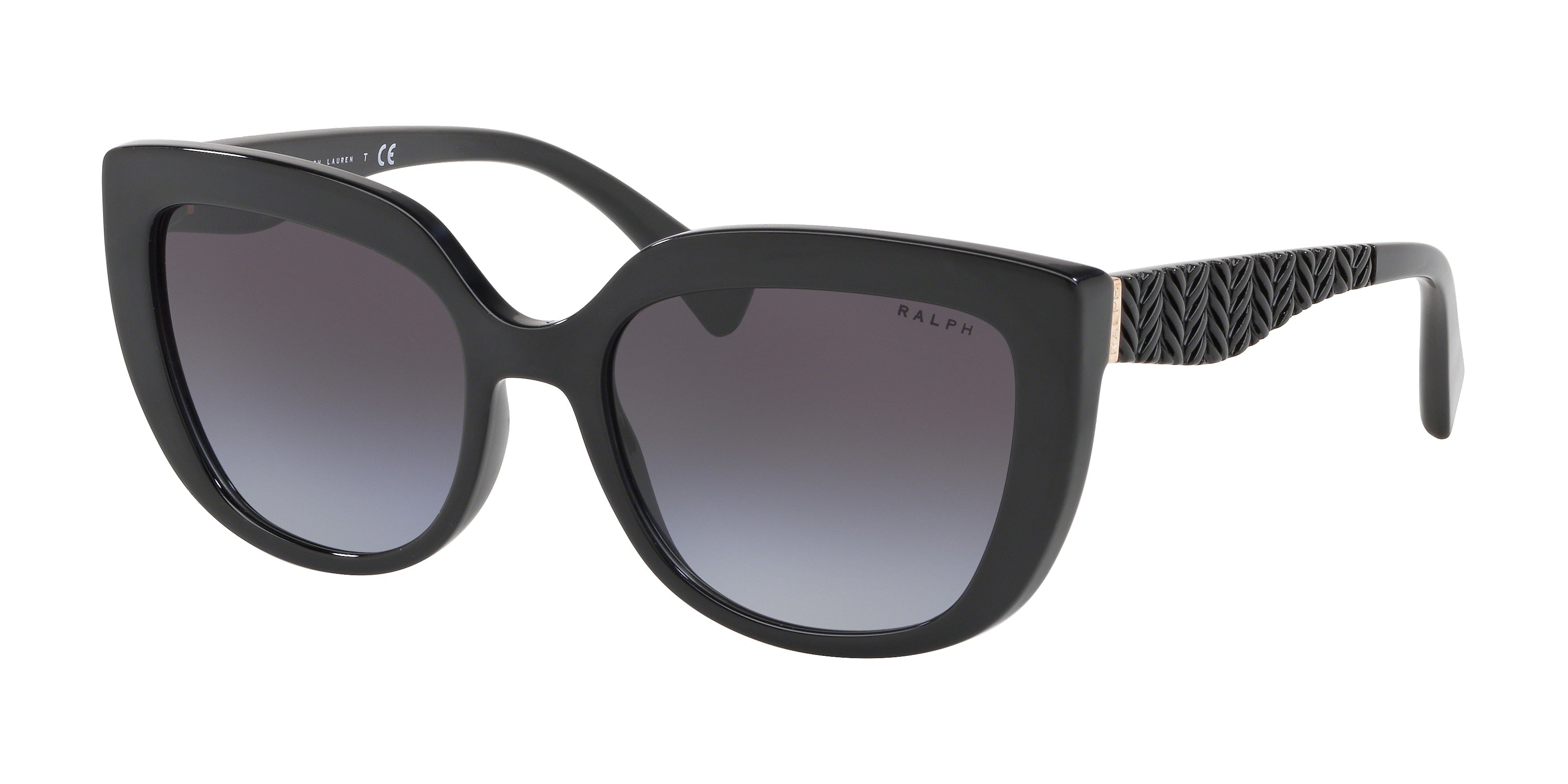 Ralph RA5254 Butterfly Sunglasses  50018G-Shiny Black 54-140-18 - Color Map Black