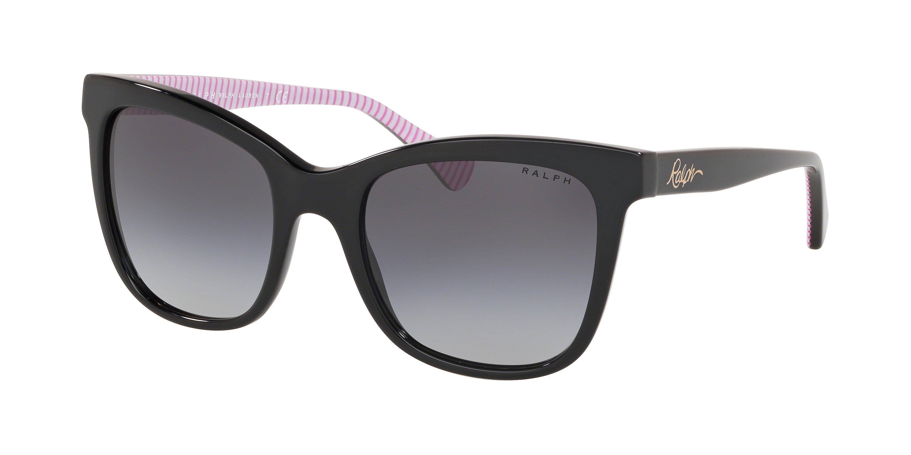 Ralph RA5256 Square Sunglasses  50018G-Shiny Black 53-140-20 - Color Map Black