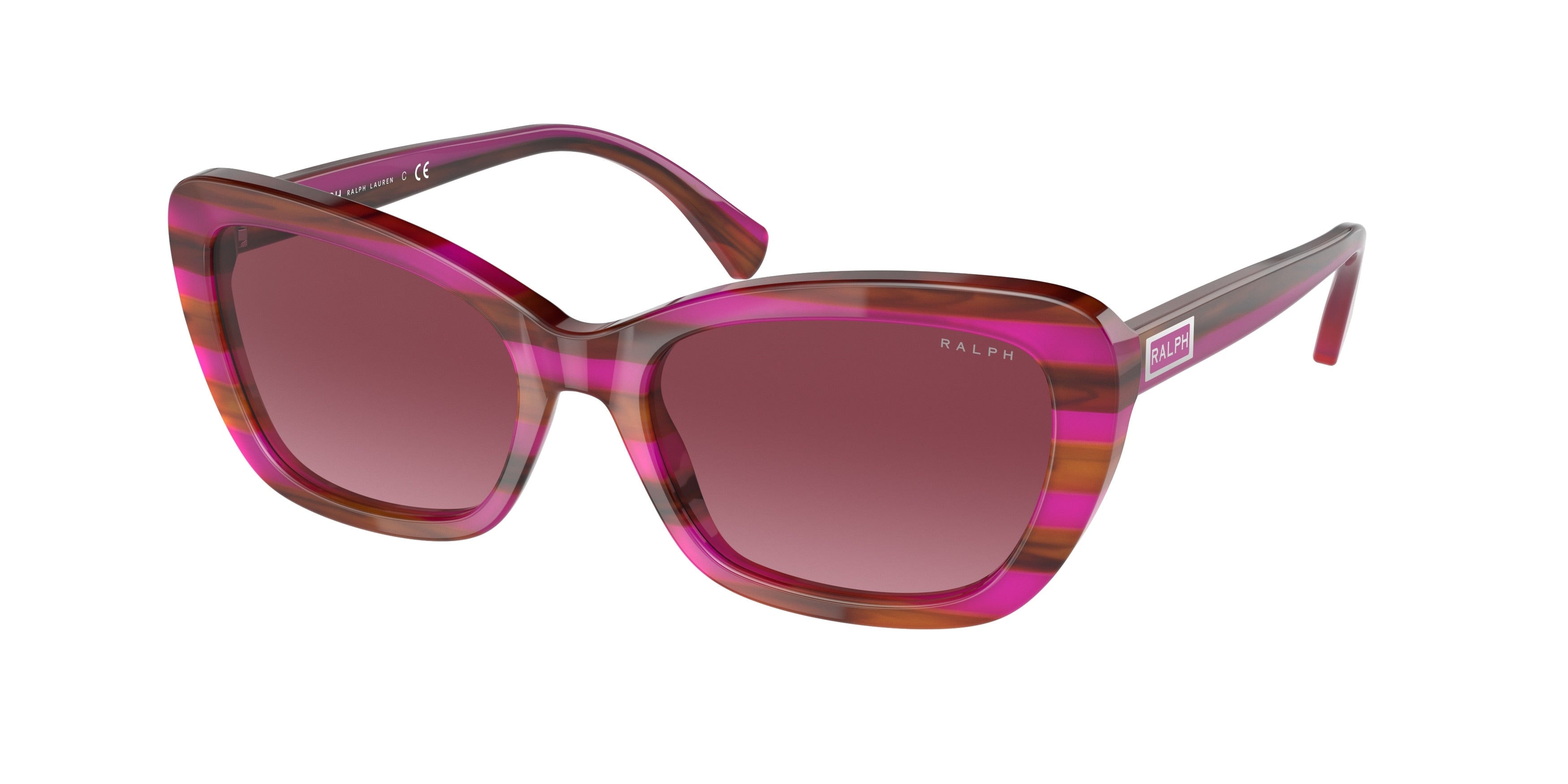 Ralph RA5264 Butterfly Sunglasses  59848H-Striped Purple 55-140-18 - Color Map Violet
