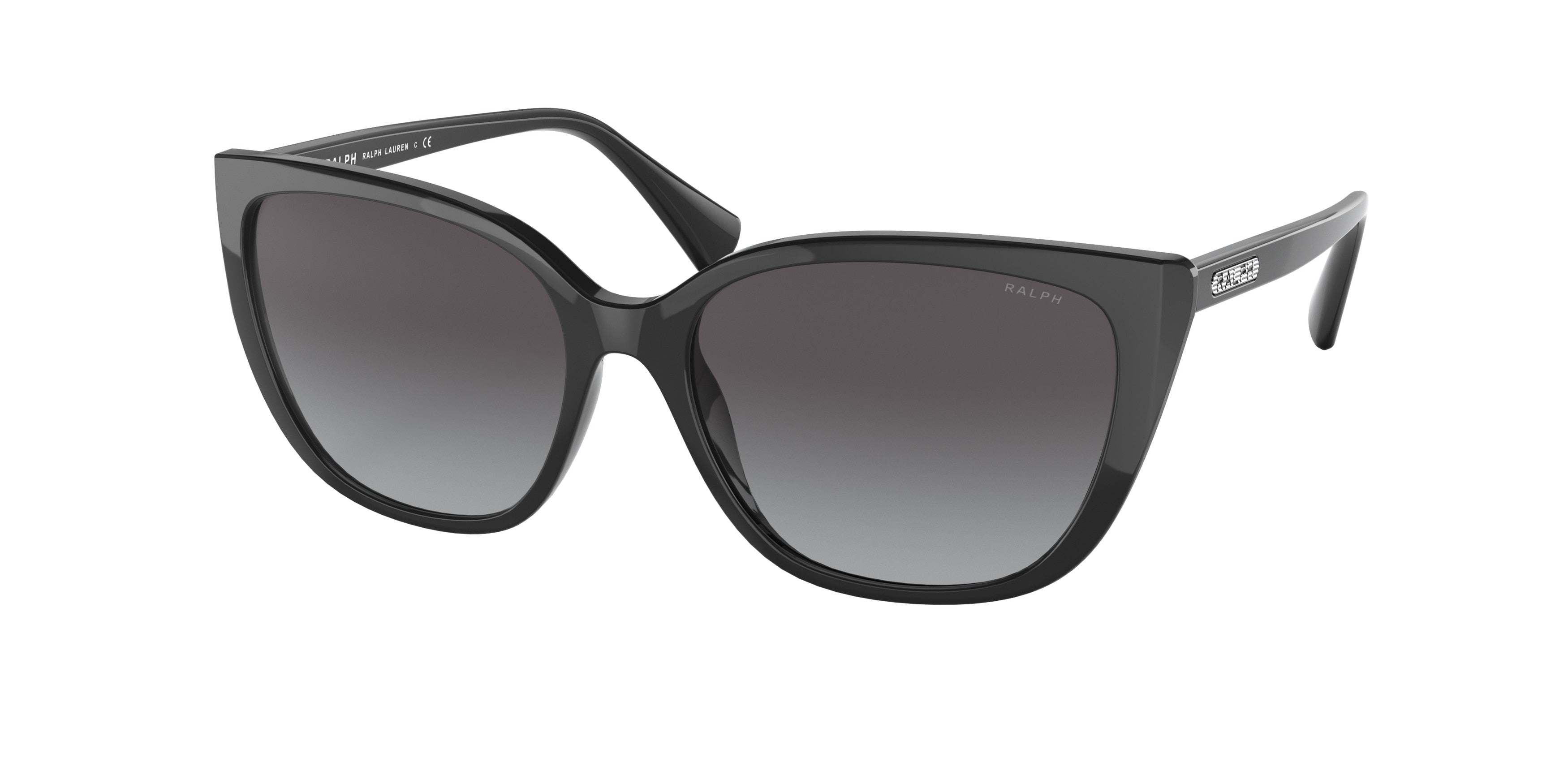 Ralph RA5274 Butterfly Sunglasses  50018G-Shiny Black 56-140-16 - Color Map Black