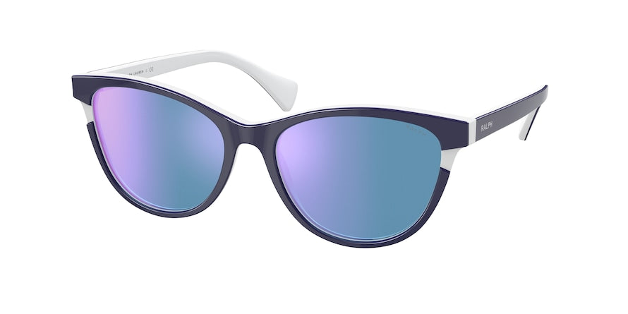 Ralph RA5275 Butterfly Sunglasses  59191N-SHINY NAVY BLUE ON WHITE 55-17-140 - Color Map blue