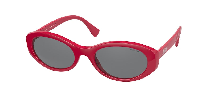Ralph RA5278 Oval Sunglasses  594587-SHINY DARK RED 53-20-140 - Color Map red