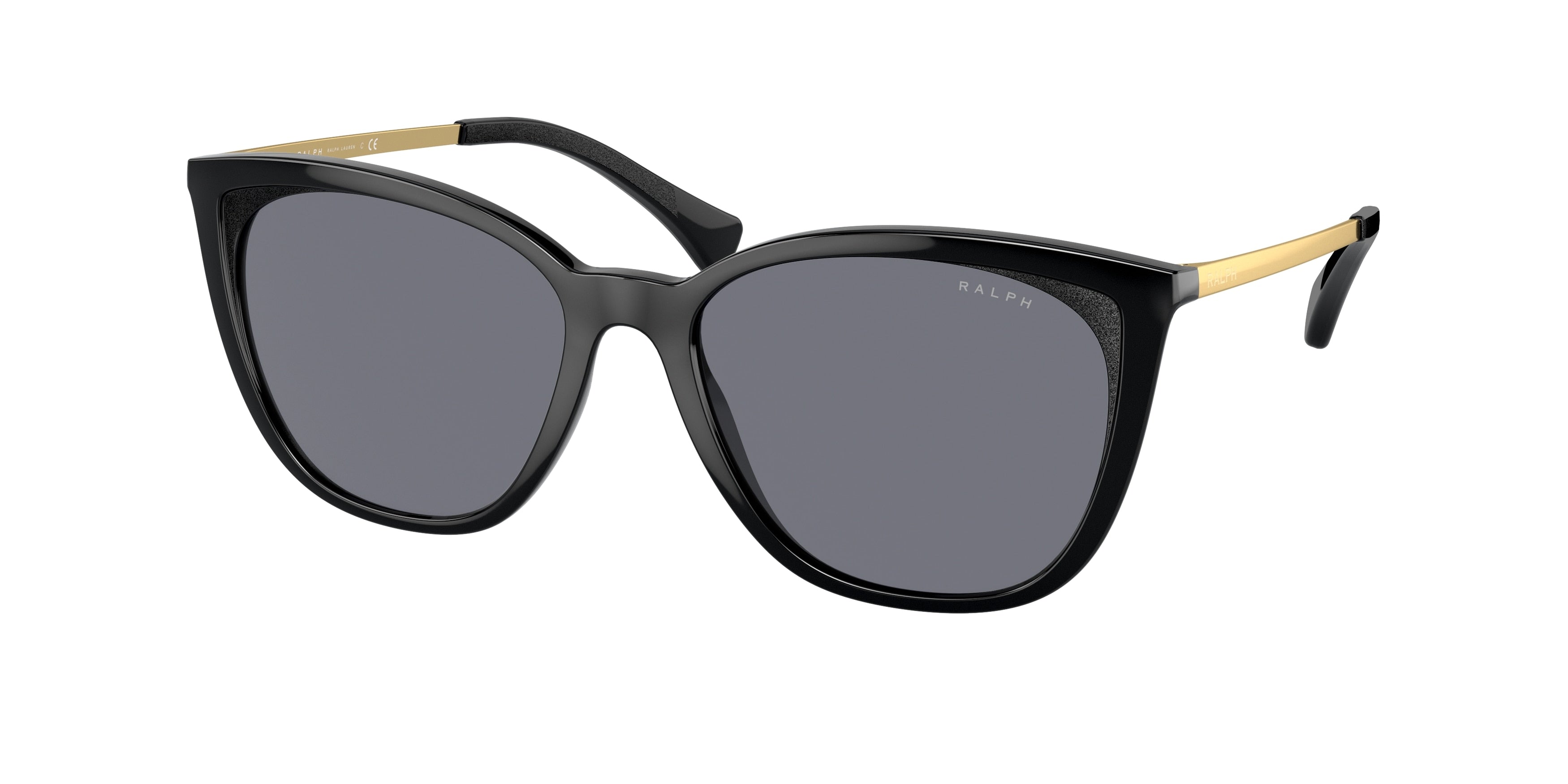 Ralph RA5280 Cat Eye Sunglasses  500180-Shiny Black 55-140-17 - Color Map Black