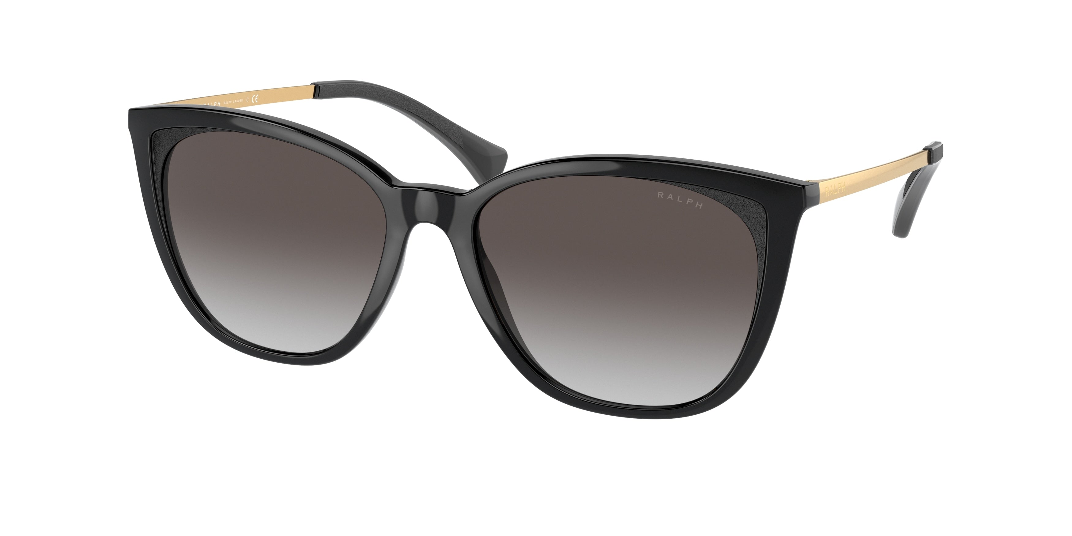 Ralph RA5280 Cat Eye Sunglasses  50018G-Shiny Black 55-140-17 - Color Map Black
