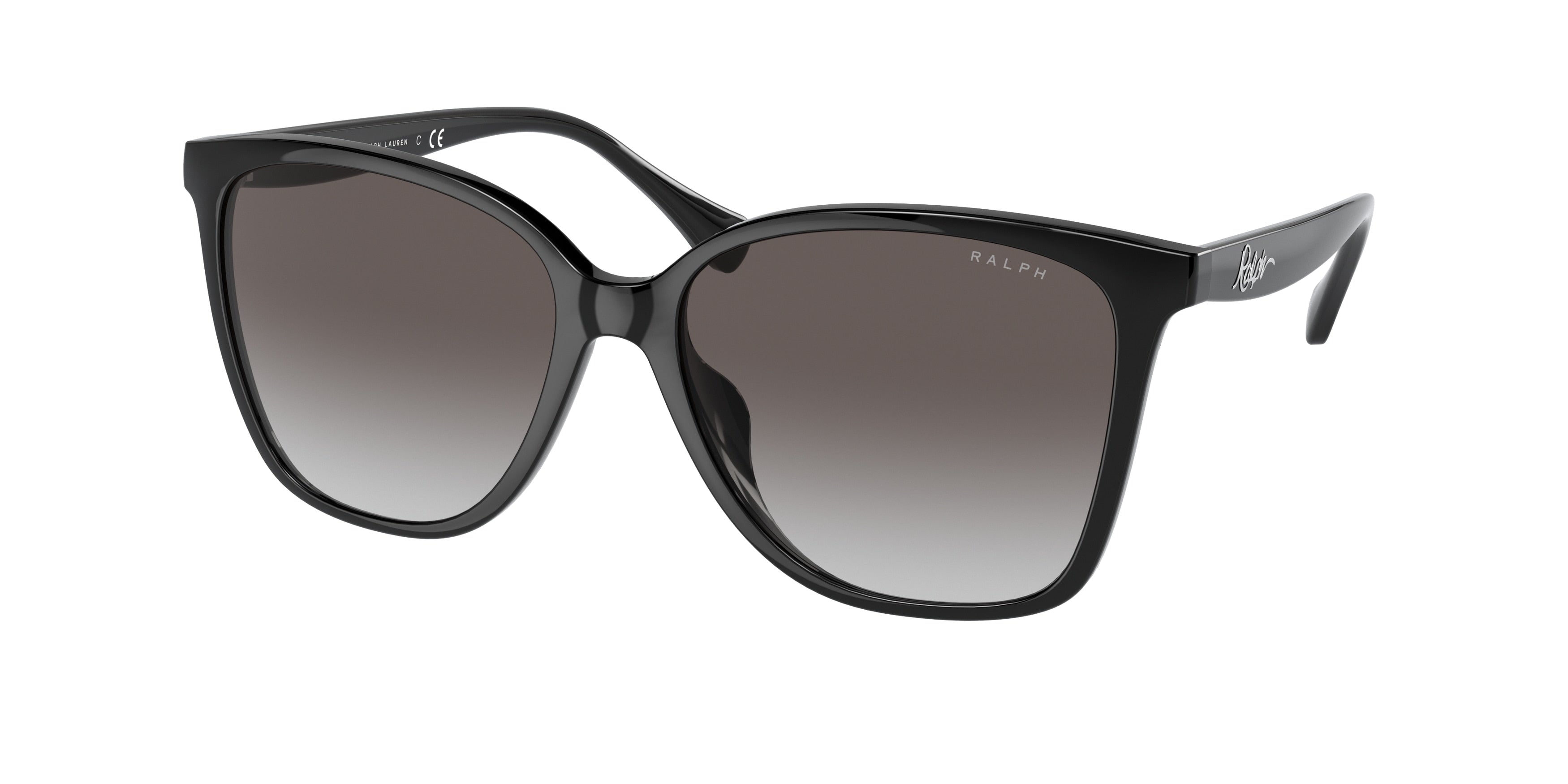 Ralph RA5281U Cat Eye Sunglasses  50018G-Shiny Black 57-140-16 - Color Map Black