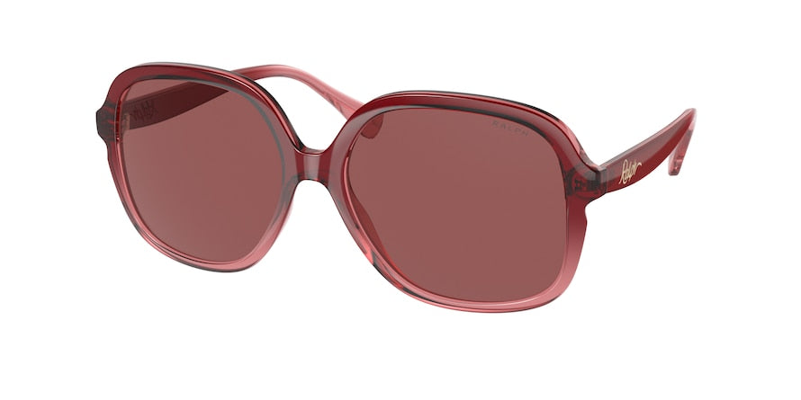 Ralph RA5284 Square Sunglasses  597969-SHINY BURGUNDY 56-16-140 - Color Map red