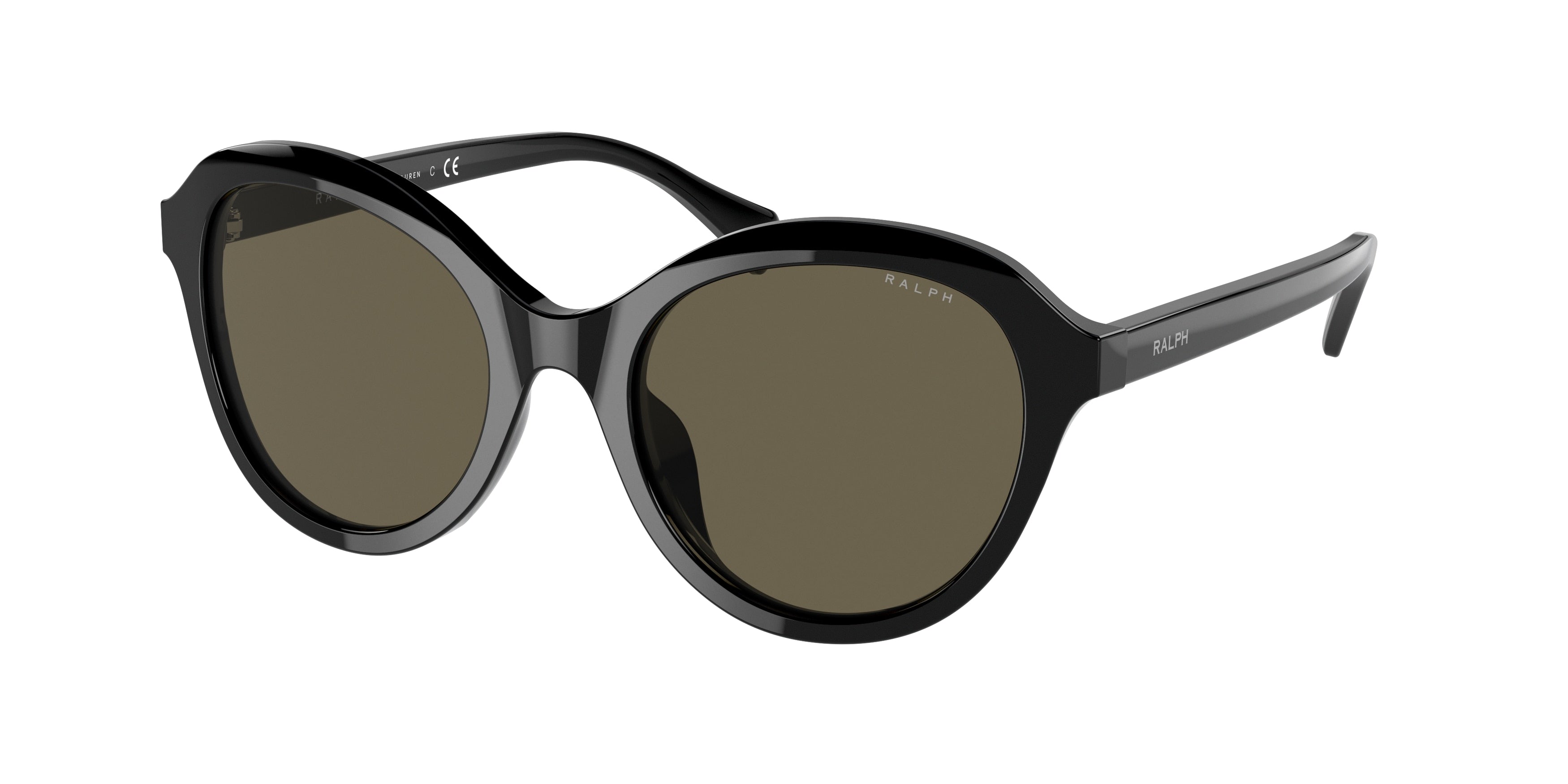 Ralph RA5286U Round Sunglasses  5001/3-Shiny Black 52-145-20 - Color Map Black