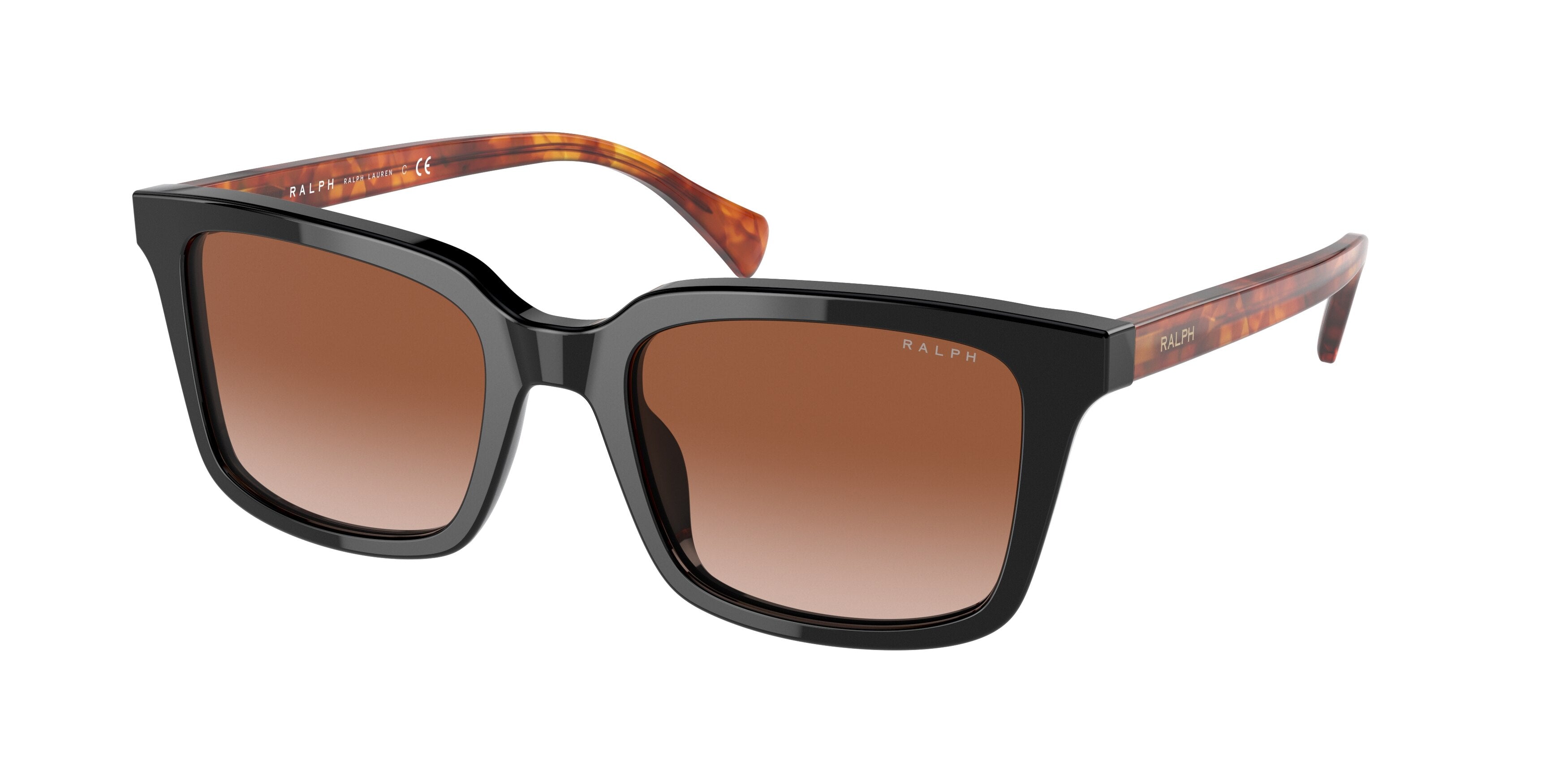 Ralph RA5287 Pillow Sunglasses  601413-Shiny Black 53-145-20 - Color Map Black