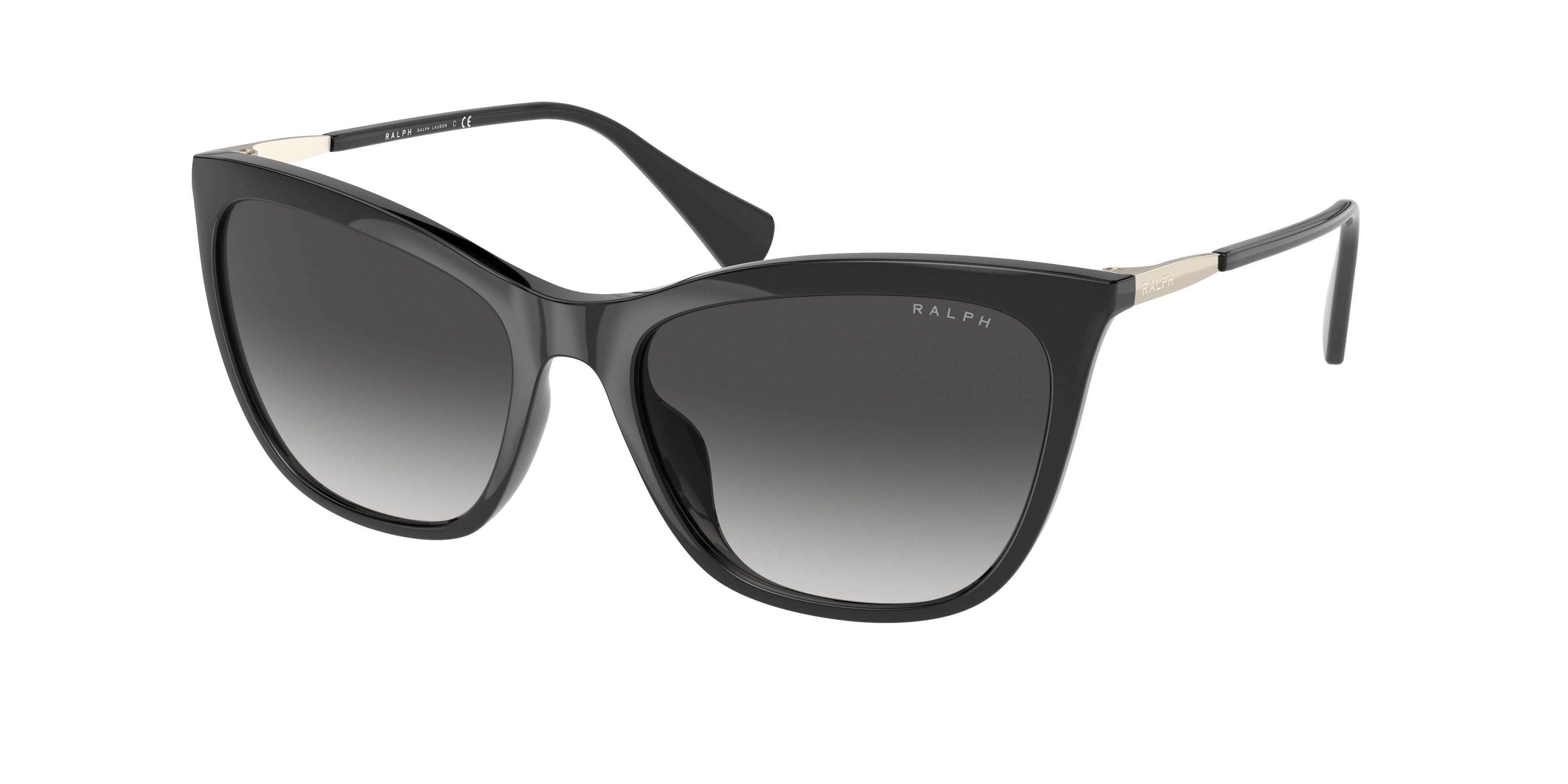 Ralph RA5289 Cat Eye Sunglasses  50018G-Shiny Black 55-140-17 - Color Map Black