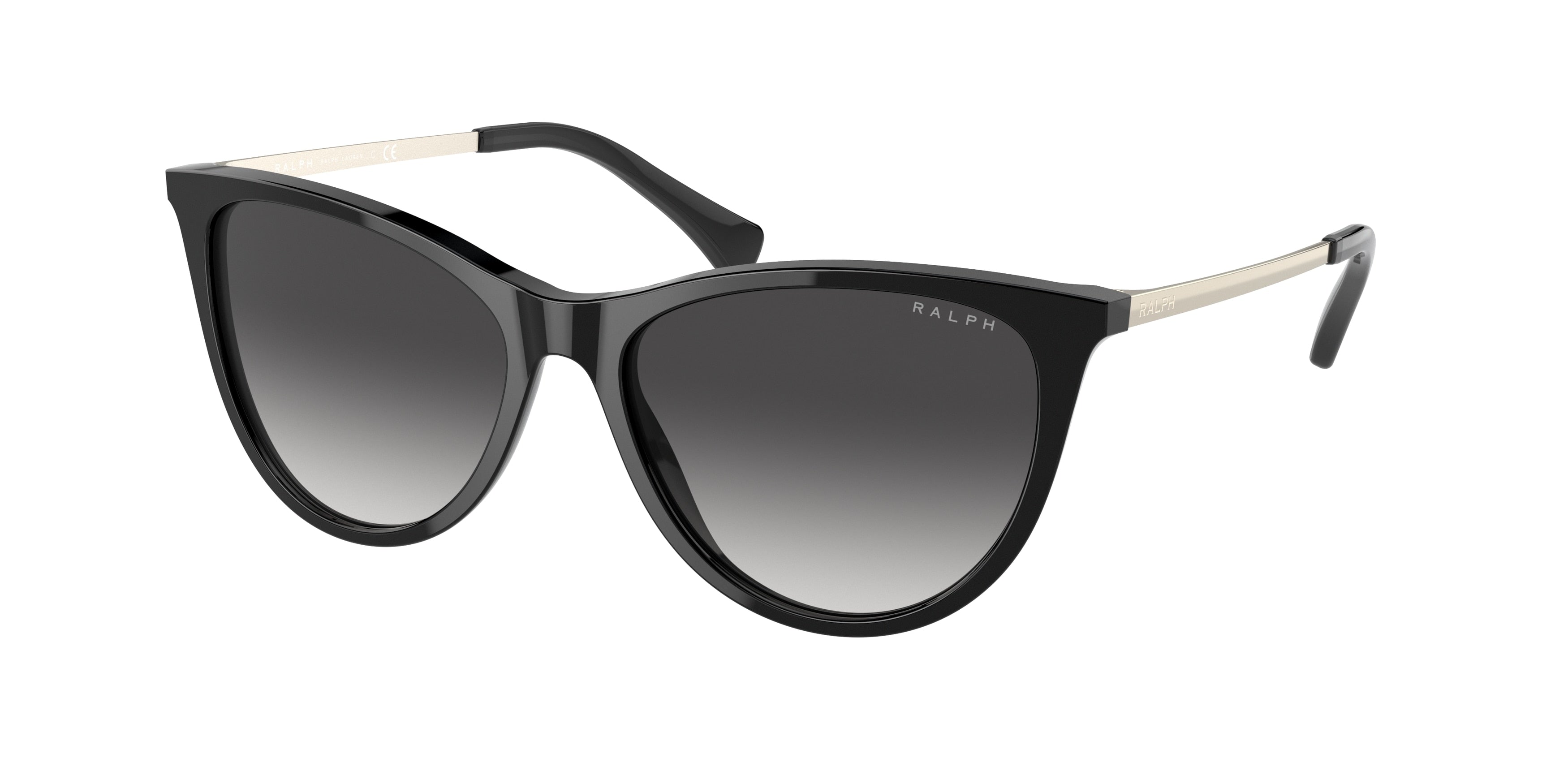 Ralph RA5290 Cat Eye Sunglasses  50018G-Shiny Black 55-140-16 - Color Map Black