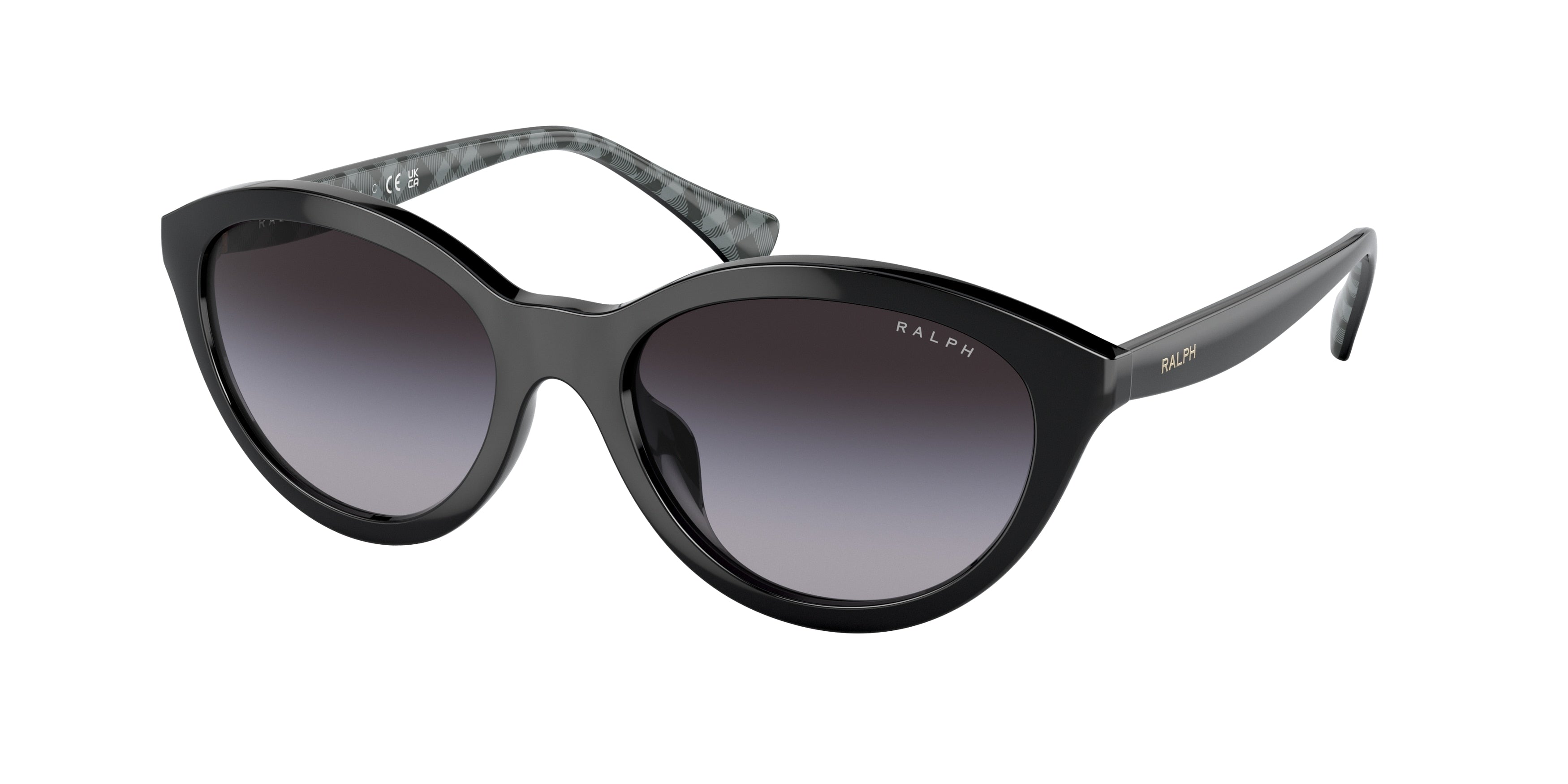 Ralph RA5295U Oval Sunglasses  50018G-Shiny Black 54-145-18 - Color Map Black